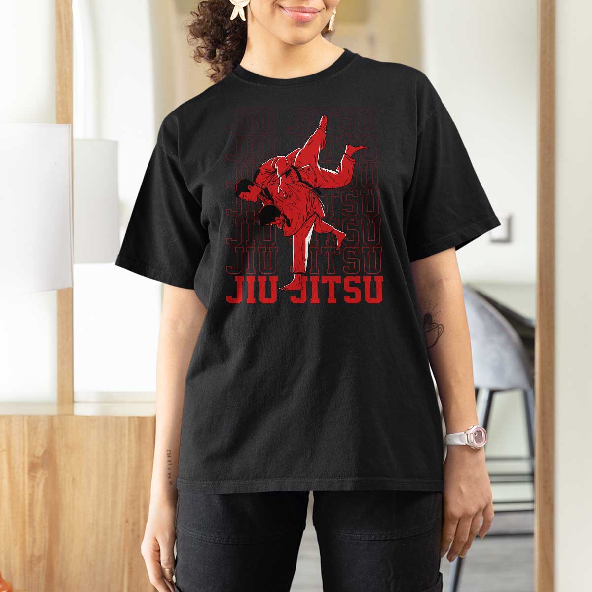 Brazilian Jiu Jitsu T Shirt For Women BJJ Distressed - Wonder Print Shop
