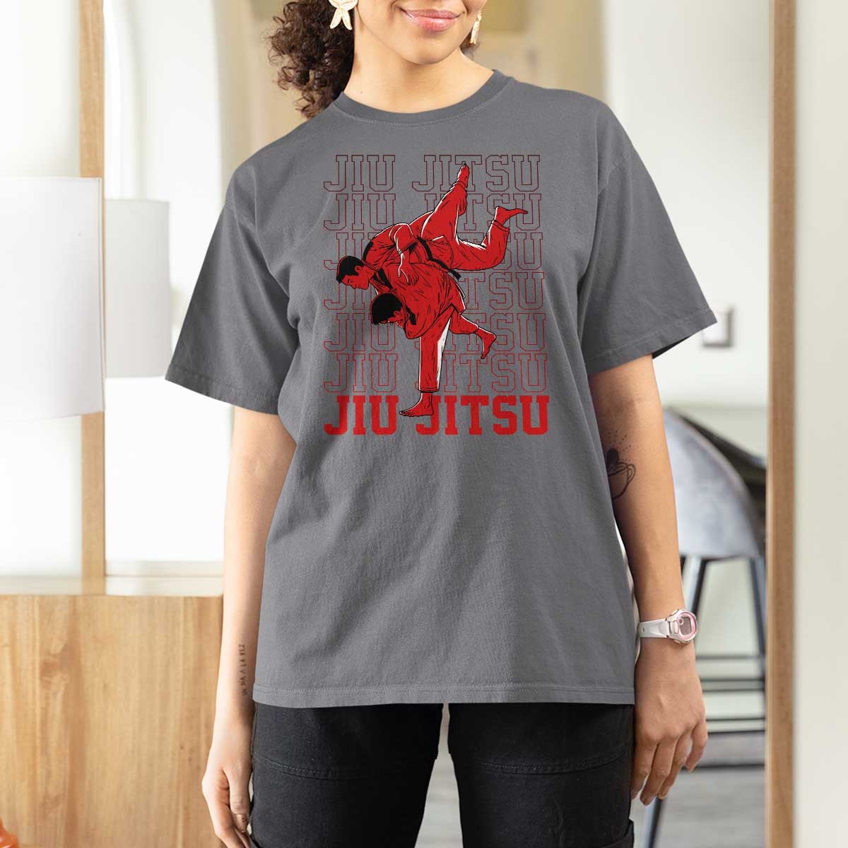 Brazilian Jiu Jitsu T Shirt For Women BJJ Distressed - Wonder Print Shop