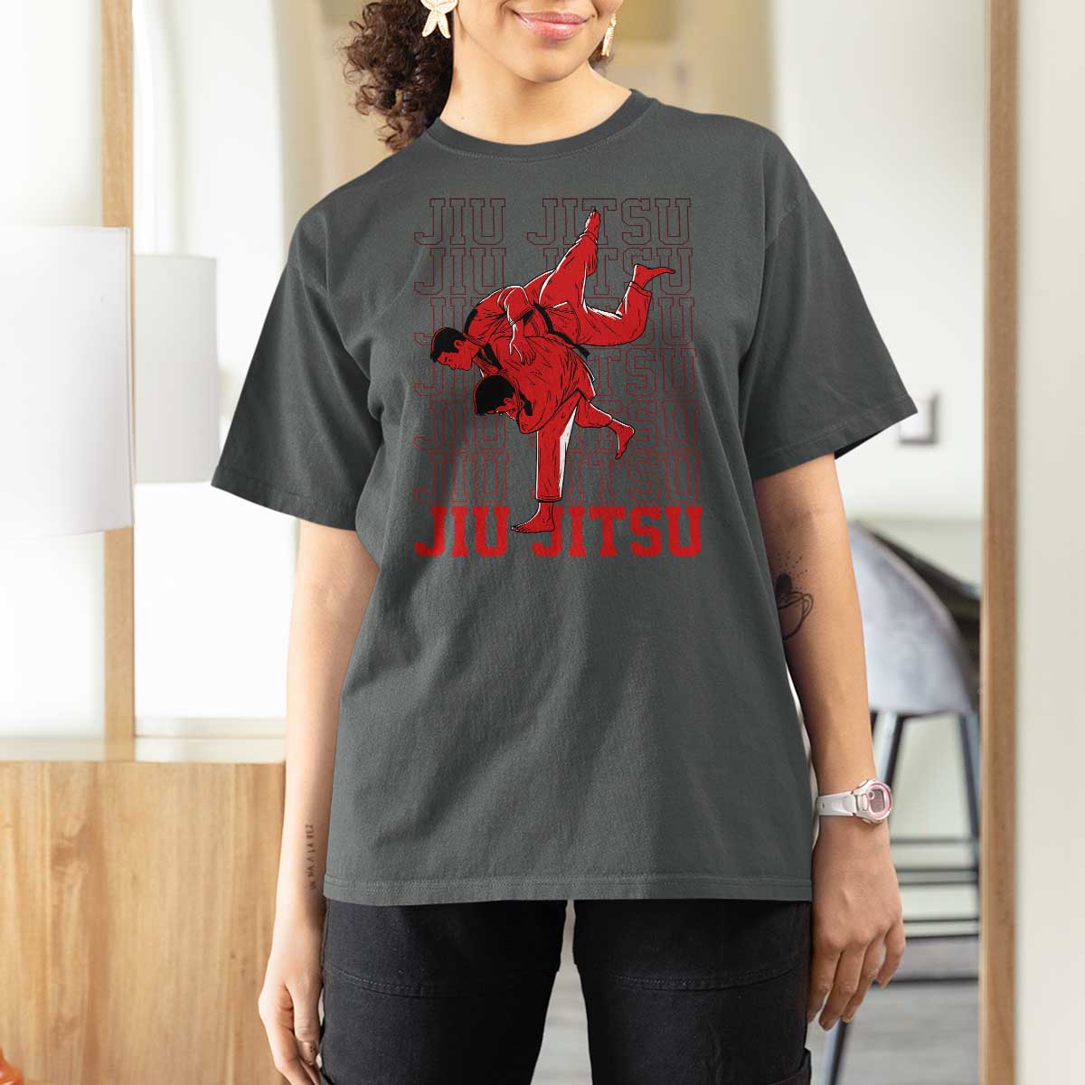 Brazilian Jiu Jitsu T Shirt For Women BJJ Distressed - Wonder Print Shop