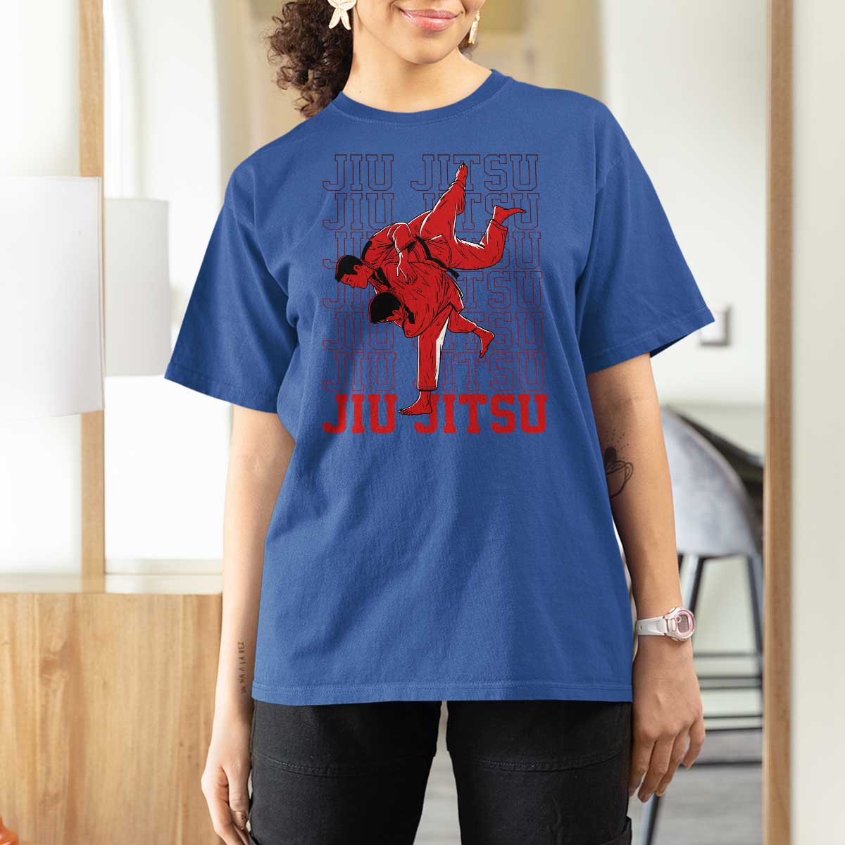 Brazilian Jiu Jitsu T Shirt For Women BJJ Distressed - Wonder Print Shop