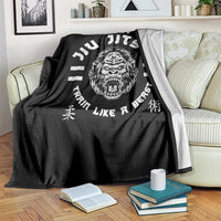 Brazilian Jiu Jitsu Throw Blanket Train Like A Beast Vintage BJJ Grappling Gorilla - Wonder Print Shop