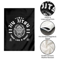 Brazilian Jiu Jitsu Garden Flag Train Like A Beast Vintage BJJ Grappling Gorilla - Wonder Print Shop
