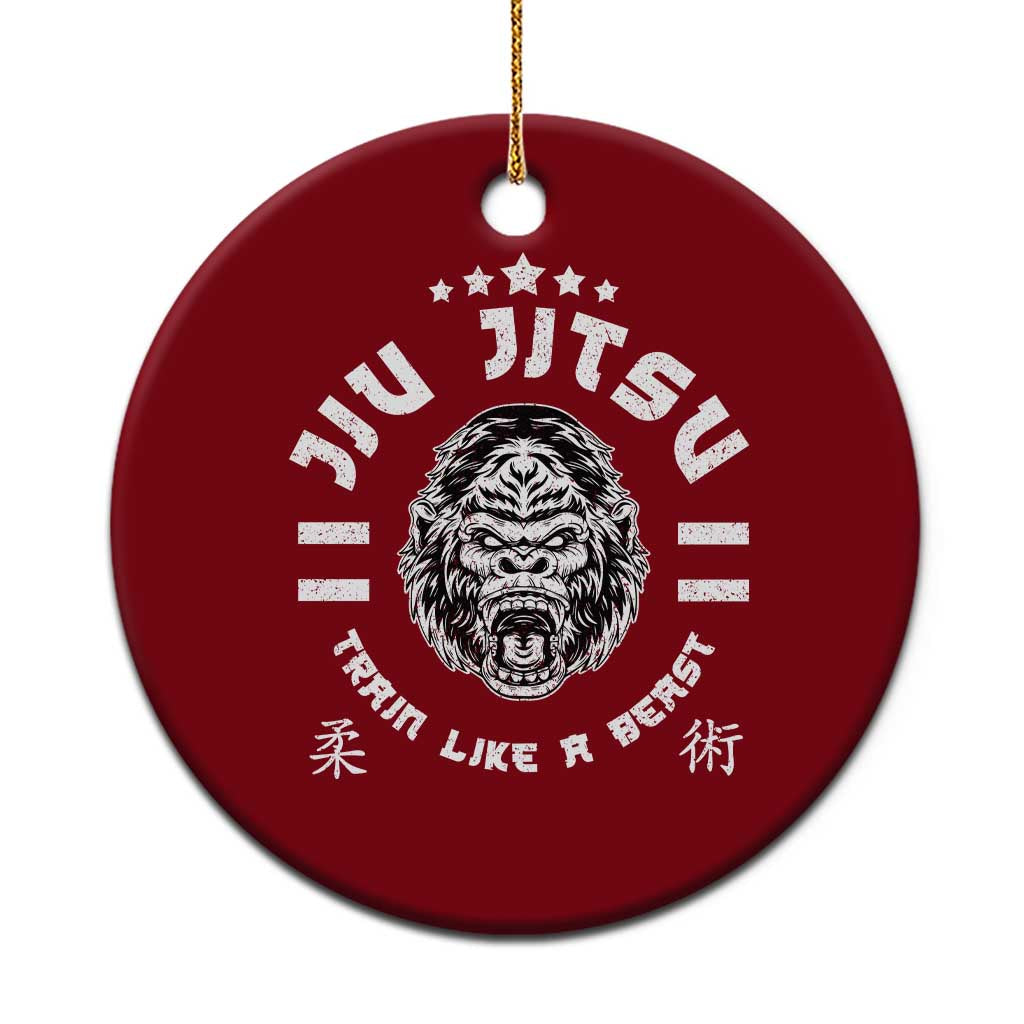 Brazilian Jiu Jitsu Ceramic Ornament Train Like A Beast Vintage BJJ Grappling Gorilla - Wonder Print Shop