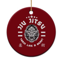 Brazilian Jiu Jitsu Ceramic Ornament Train Like A Beast Vintage BJJ Grappling Gorilla - Wonder Print Shop