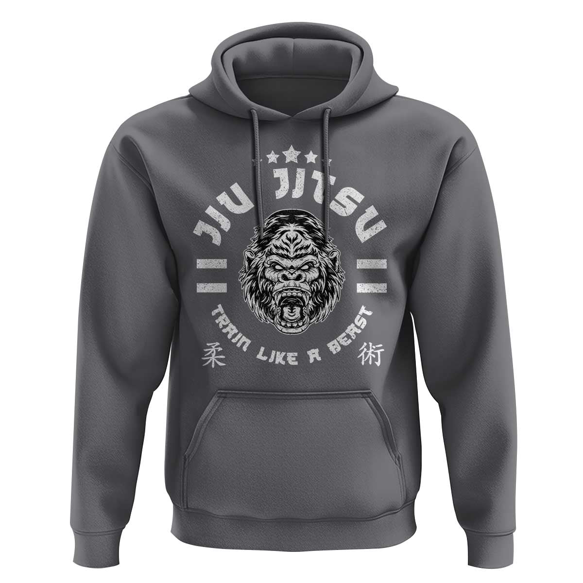 Brazilian Jiu Jitsu Hoodie Train Like A Beast Vintage BJJ Grappling Gorilla - Wonder Print Shop