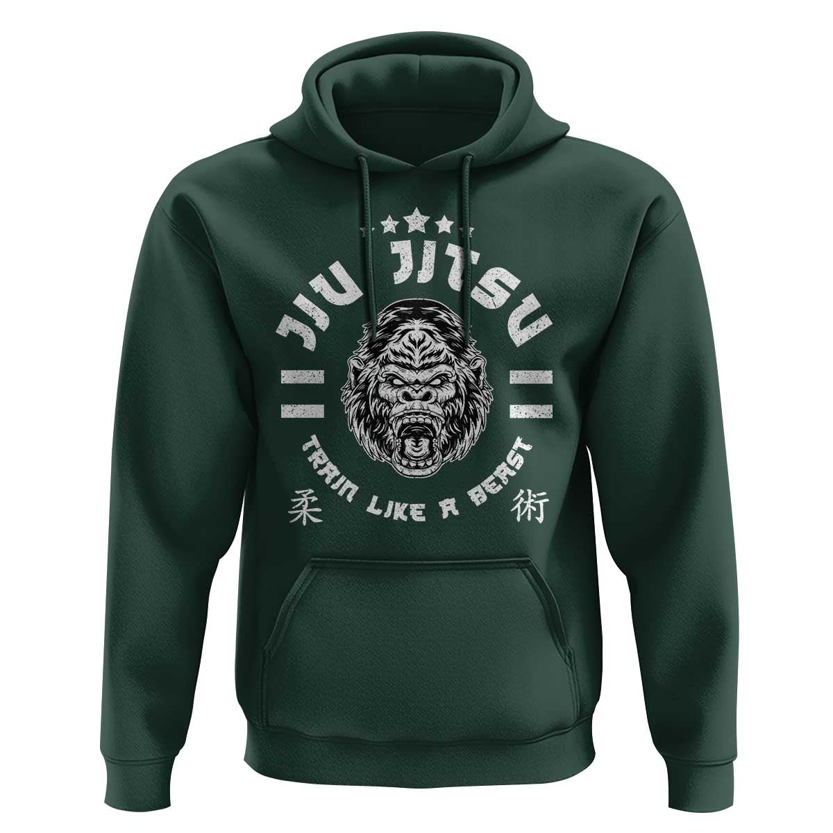 Brazilian Jiu Jitsu Hoodie Train Like A Beast Vintage BJJ Grappling Gorilla - Wonder Print Shop