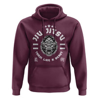 Brazilian Jiu Jitsu Hoodie Train Like A Beast Vintage BJJ Grappling Gorilla - Wonder Print Shop