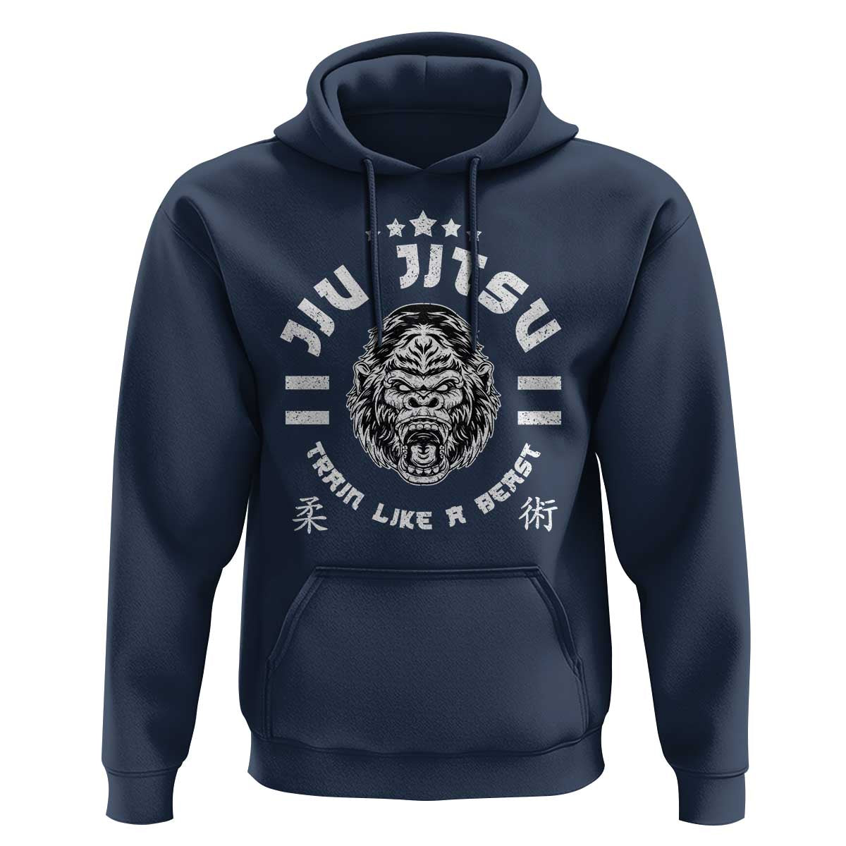 Brazilian Jiu Jitsu Hoodie Train Like A Beast Vintage BJJ Grappling Gorilla - Wonder Print Shop