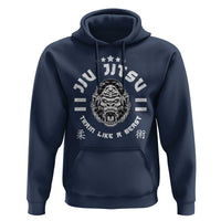 Brazilian Jiu Jitsu Hoodie Train Like A Beast Vintage BJJ Grappling Gorilla - Wonder Print Shop