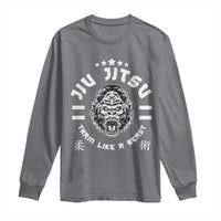 Brazilian Jiu Jitsu Long Sleeve Shirt Train Like A Beast Vintage BJJ Grappling Gorilla - Wonder Print Shop