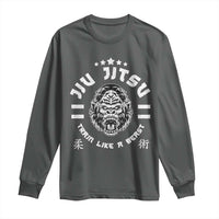Brazilian Jiu Jitsu Long Sleeve Shirt Train Like A Beast Vintage BJJ Grappling Gorilla - Wonder Print Shop