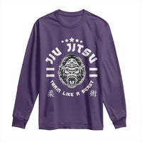 Brazilian Jiu Jitsu Long Sleeve Shirt Train Like A Beast Vintage BJJ Grappling Gorilla - Wonder Print Shop
