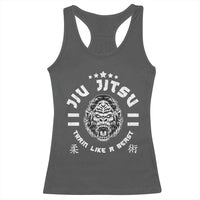 Brazilian Jiu Jitsu Racerback Tank Top Train Like A Beast Vintage BJJ Grappling Gorilla - Wonder Print Shop