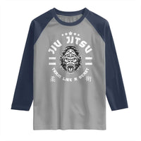 Brazilian Jiu Jitsu Raglan Shirt Train Like A Beast Vintage BJJ Grappling Gorilla - Wonder Print Shop