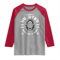 Brazilian Jiu Jitsu Raglan Shirt Train Like A Beast Vintage BJJ Grappling Gorilla - Wonder Print Shop