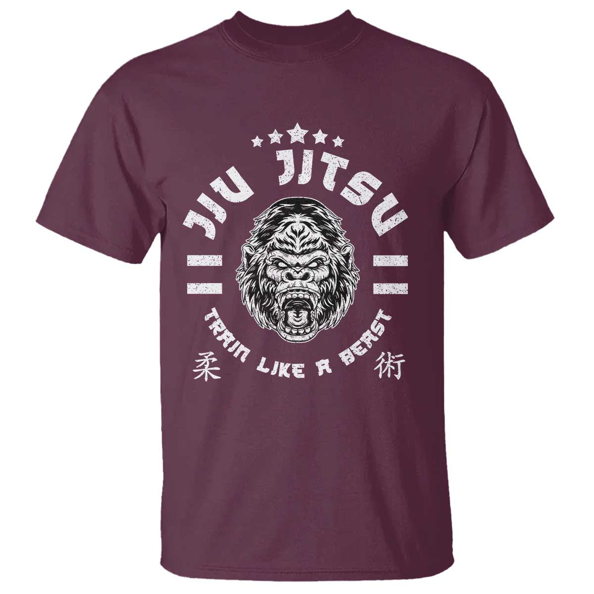 Brazilian Jiu Jitsu T Shirt Train Like A Beast Vintage BJJ Grappling Gorilla - Wonder Print Shop