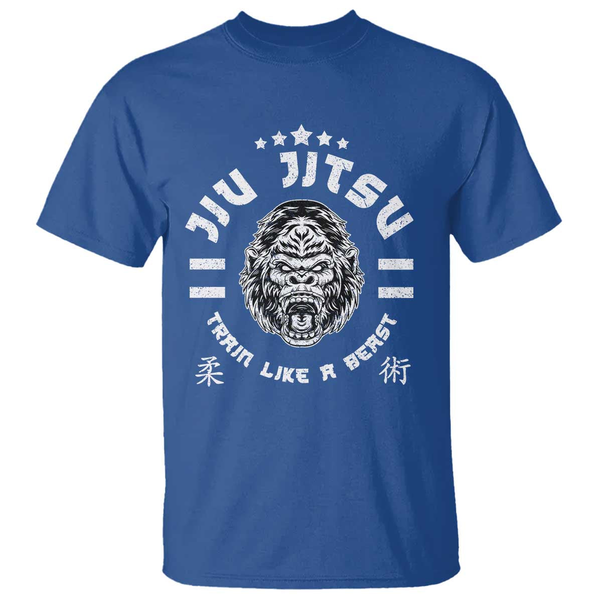 Brazilian Jiu Jitsu T Shirt Train Like A Beast Vintage BJJ Grappling Gorilla - Wonder Print Shop