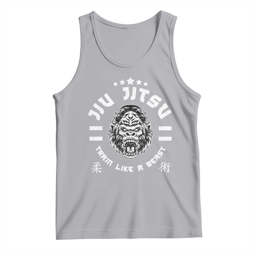 Brazilian Jiu Jitsu Tank Top Train Like A Beast Vintage BJJ Grappling Gorilla - Wonder Print Shop