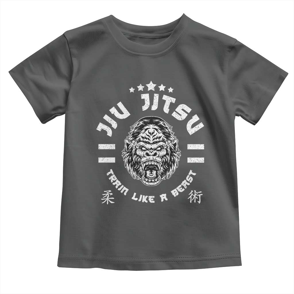 Brazilian Jiu Jitsu Toddler T Shirt Train Like A Beast Vintage BJJ Grappling Gorilla - Wonder Print Shop