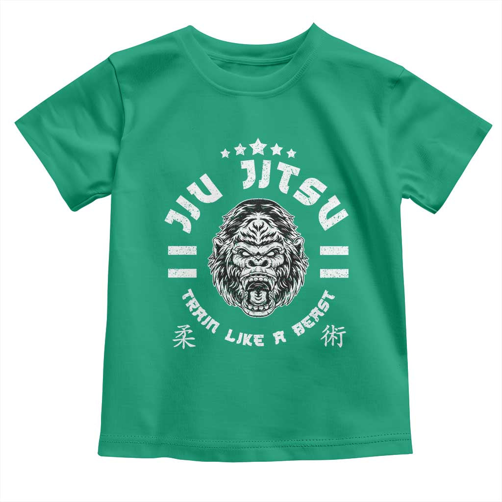 Brazilian Jiu Jitsu Toddler T Shirt Train Like A Beast Vintage BJJ Grappling Gorilla - Wonder Print Shop