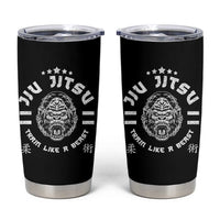 Brazilian Jiu Jitsu Tumbler Cup Train Like A Beast Vintage BJJ Grappling Gorilla - Wonder Print Shop