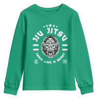 Brazilian Jiu Jitsu Youth Sweatshirt Train Like A Beast Vintage BJJ Grappling Gorilla - Wonder Print Shop