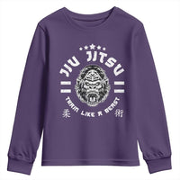 Brazilian Jiu Jitsu Youth Sweatshirt Train Like A Beast Vintage BJJ Grappling Gorilla - Wonder Print Shop