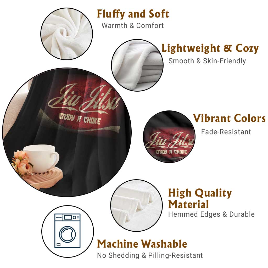 Funny Brazilian Jiu Jitsu Throw Blanket BJJ Tactical Hugging Choke Jiujitsu Martial Arts - Wonder Print Shop