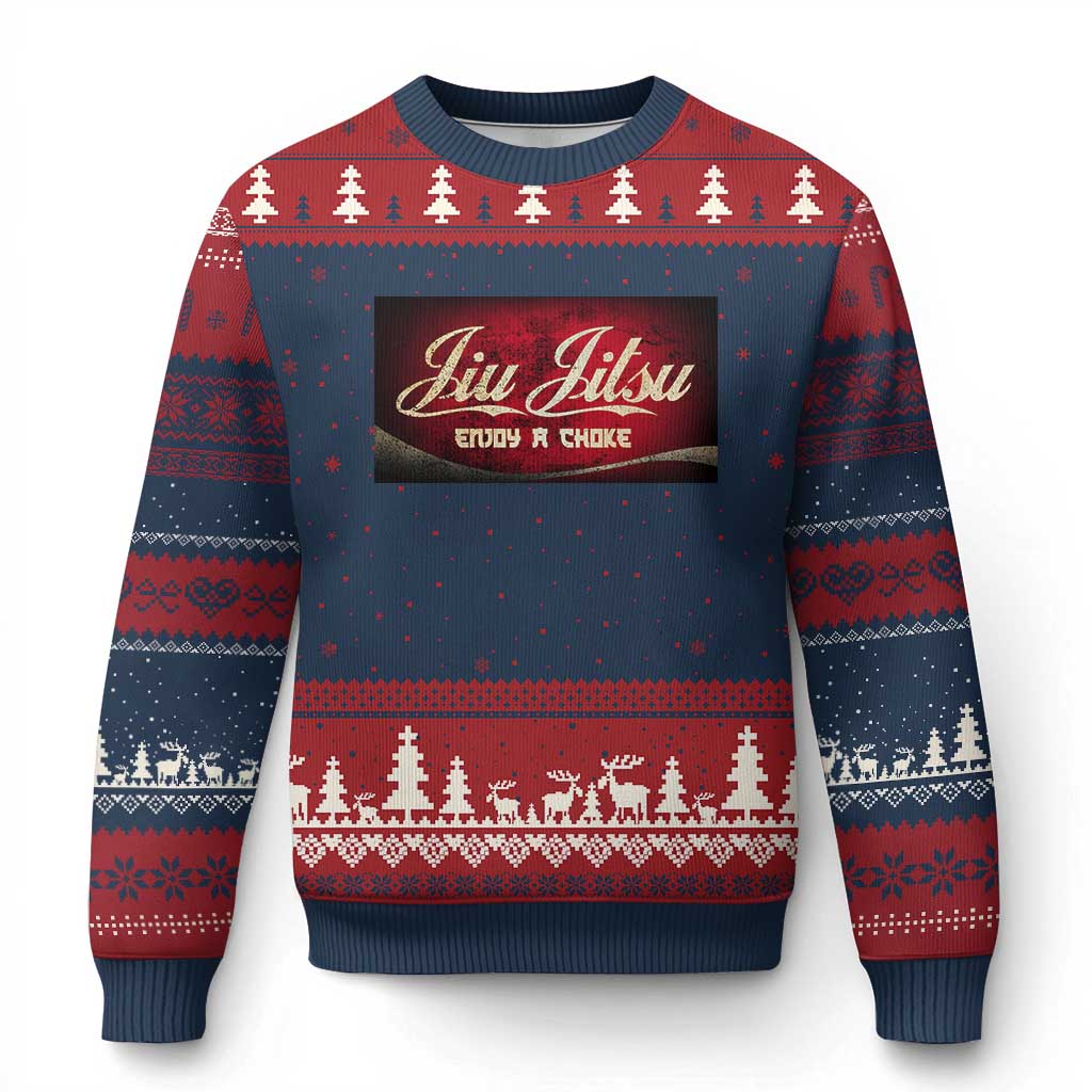 Funny Brazilian Jiu Jitsu Ugly Christmas Sweater BJJ Tactical Hugging Choke Jiujitsu Martial Arts - Wonder Print Shop