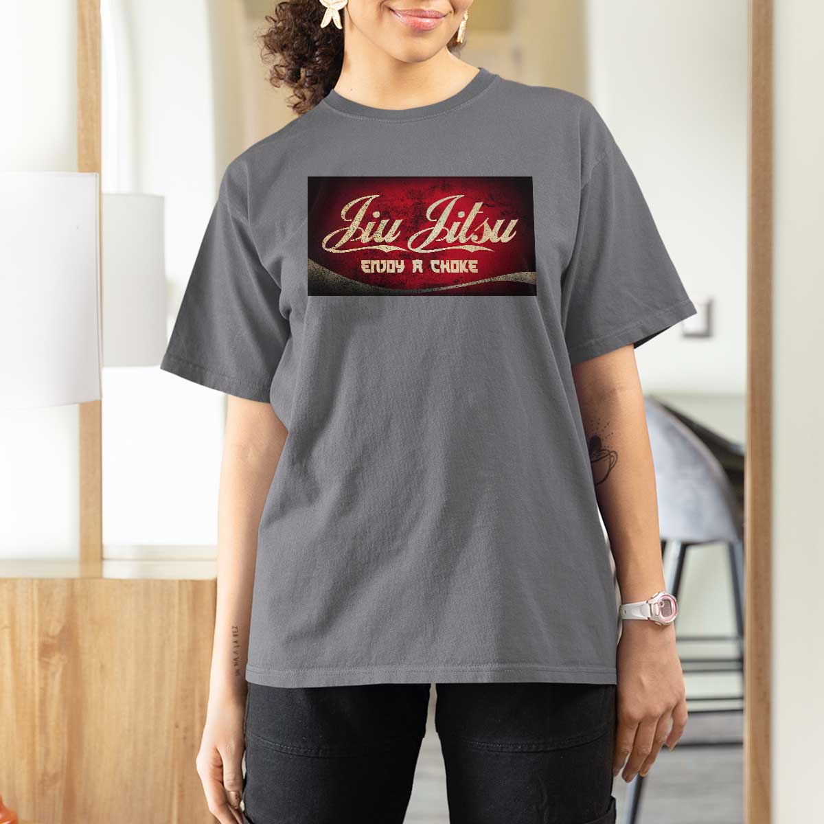 Funny Brazilian Jiu Jitsu T Shirt For Women BJJ Tactical Hugging Choke Jiujitsu Martial Arts - Wonder Print Shop