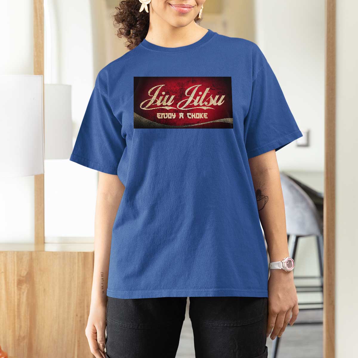 Funny Brazilian Jiu Jitsu T Shirt For Women BJJ Tactical Hugging Choke Jiujitsu Martial Arts - Wonder Print Shop