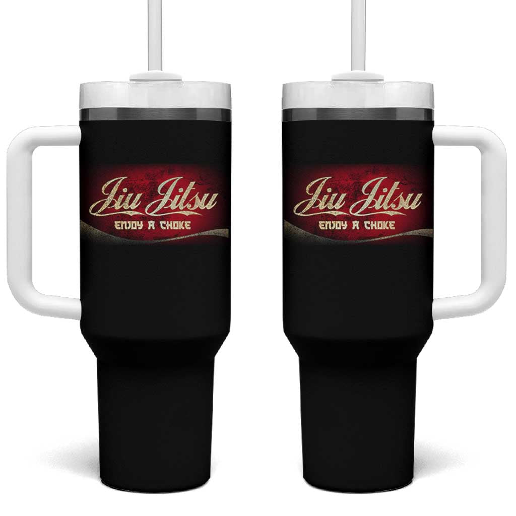 Funny Brazilian Jiu Jitsu Tumbler With Handle BJJ Tactical Hugging Choke Jiujitsu Martial Arts - Wonder Print Shop