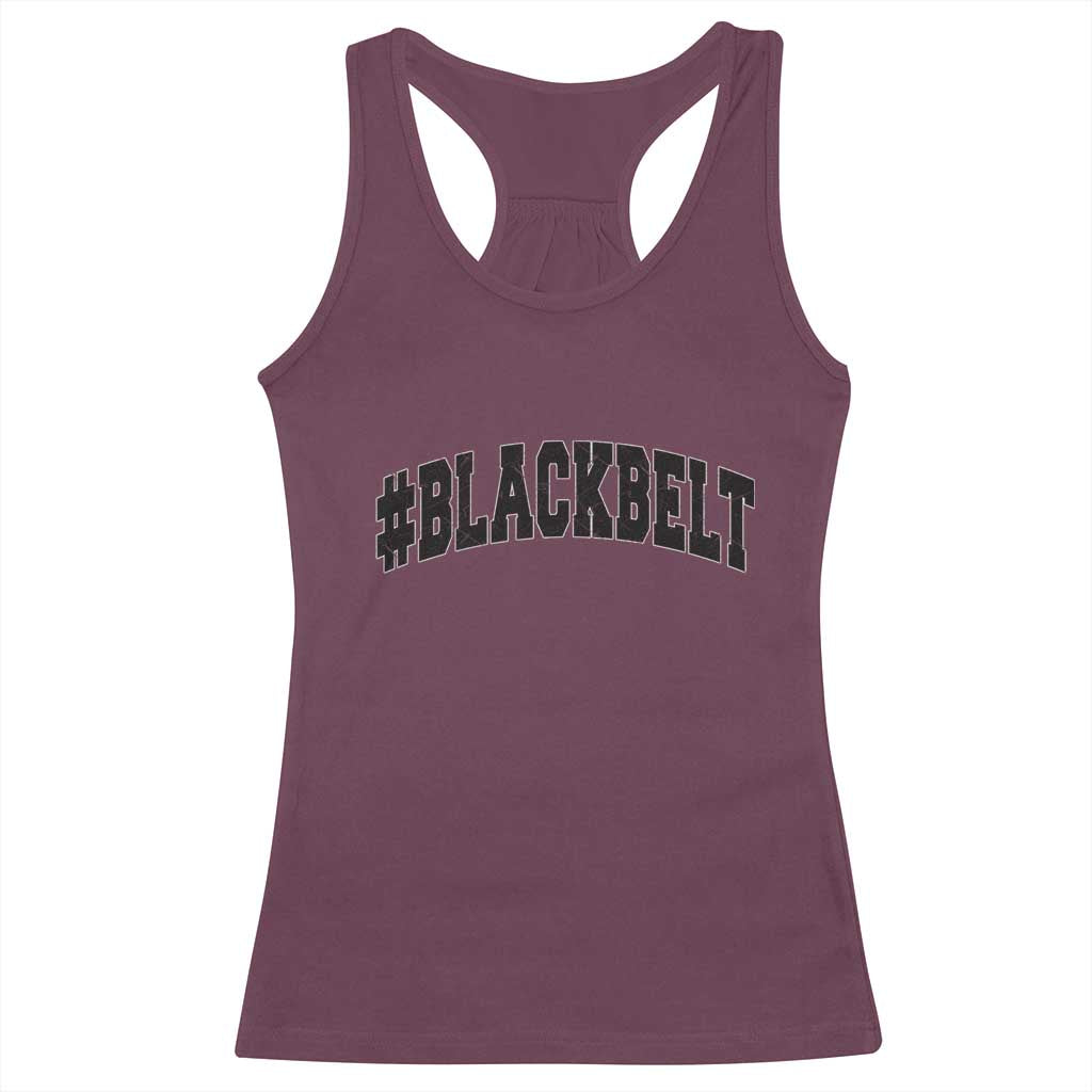Martial Arts Karate Black Belt Racerback Tank Top Retro Varsity Vintage - Wonder Print Shop