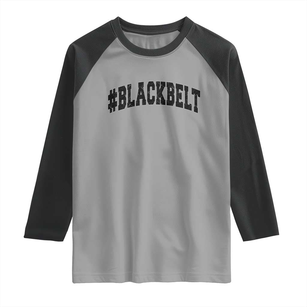 Martial Arts Karate Black Belt Raglan Shirt Retro Varsity Vintage - Wonder Print Shop