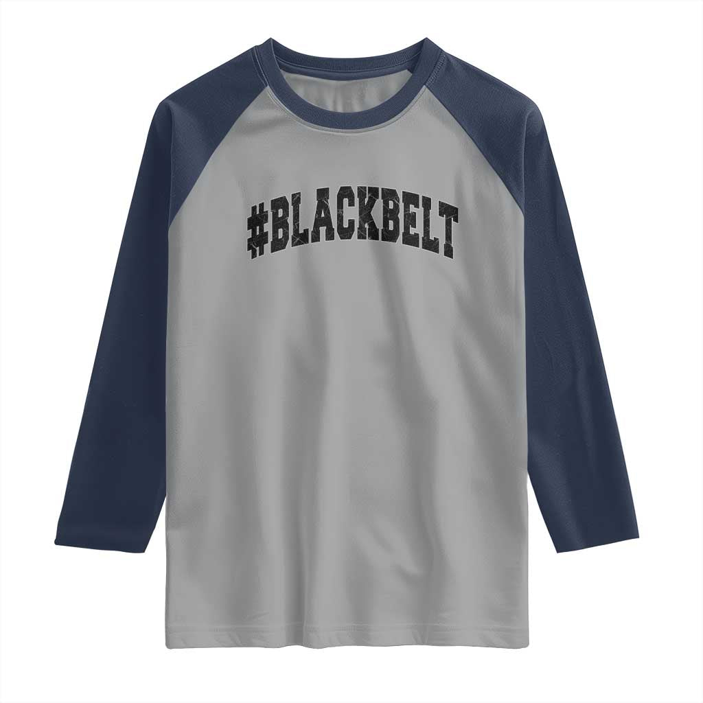 Martial Arts Karate Black Belt Raglan Shirt Retro Varsity Vintage - Wonder Print Shop