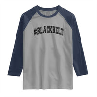Martial Arts Karate Black Belt Raglan Shirt Retro Varsity Vintage - Wonder Print Shop