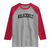 Martial Arts Karate Black Belt Raglan Shirt Retro Varsity Vintage - Wonder Print Shop