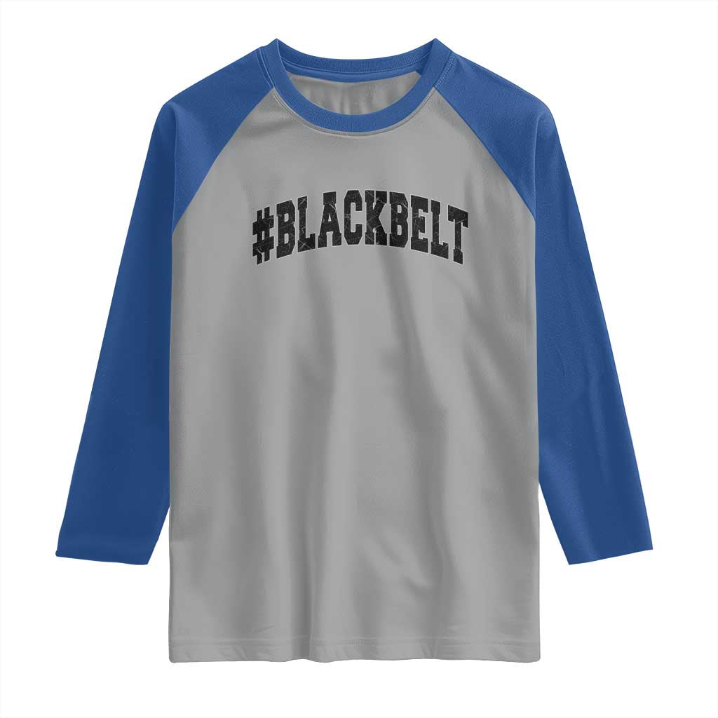 Martial Arts Karate Black Belt Raglan Shirt Retro Varsity Vintage - Wonder Print Shop