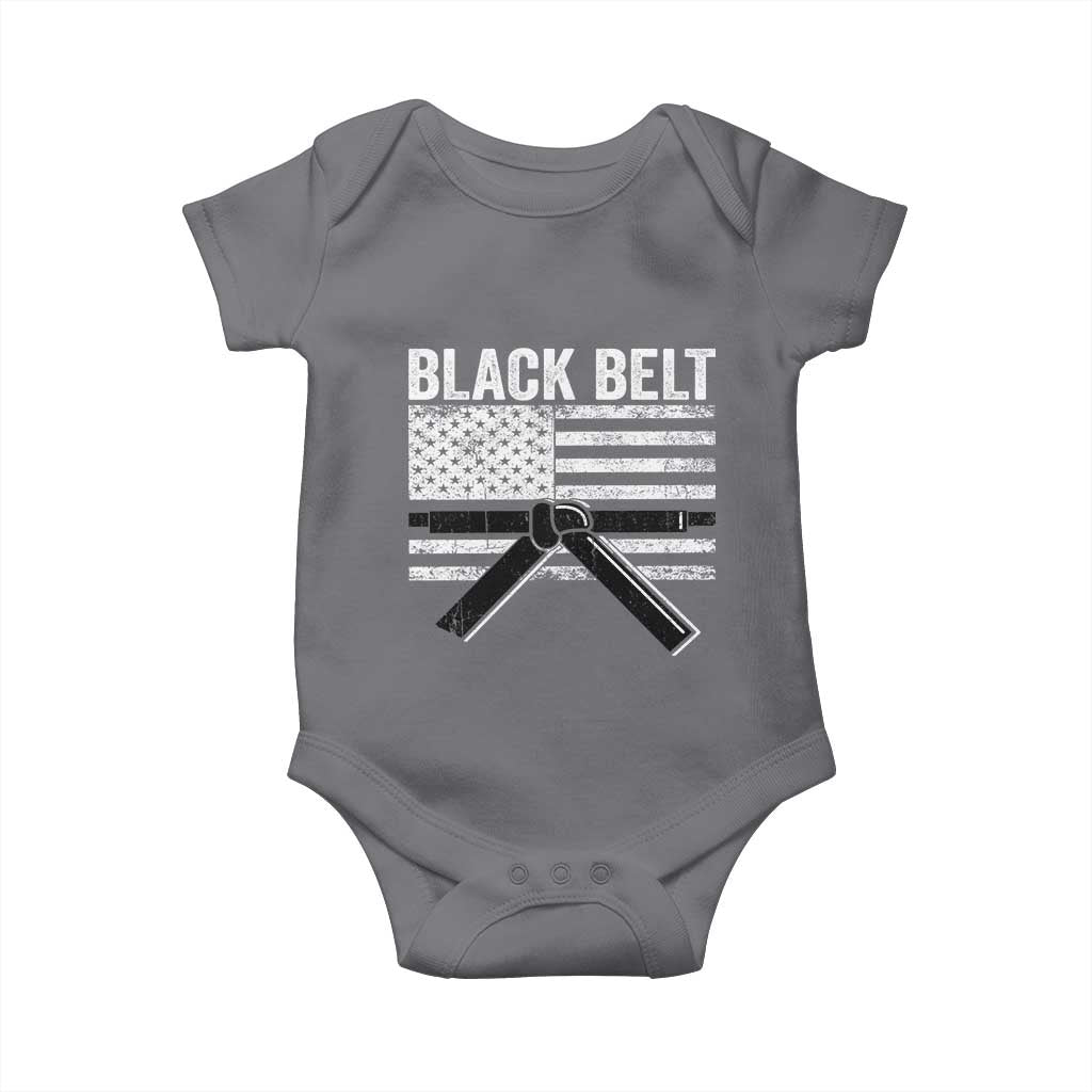 Martial Arts Karate Black Belt Baby Onesie Retro Vintage American Flag - Wonder Print Shop