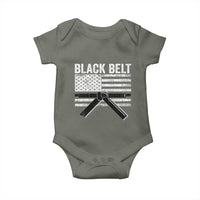 Martial Arts Karate Black Belt Baby Onesie Retro Vintage American Flag - Wonder Print Shop