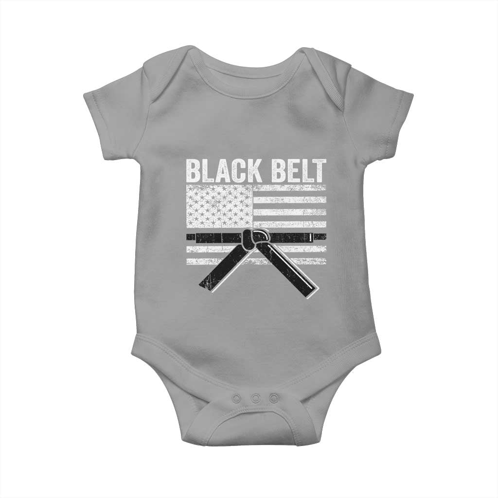 Martial Arts Karate Black Belt Baby Onesie Retro Vintage American Flag - Wonder Print Shop