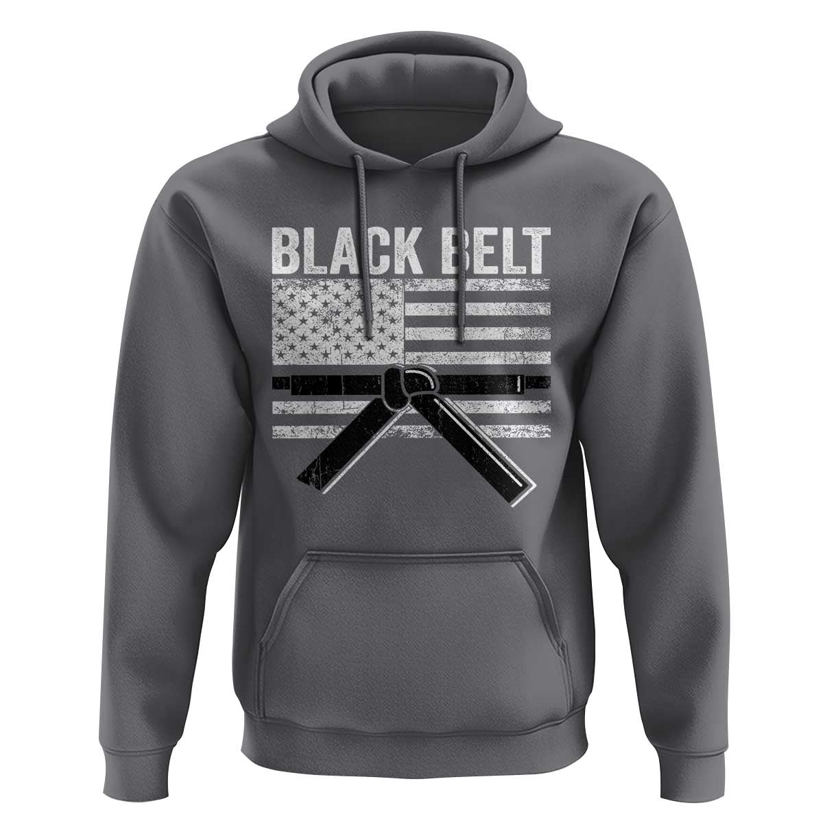 Martial Arts Karate Black Belt Hoodie Retro Vintage American Flag - Wonder Print Shop