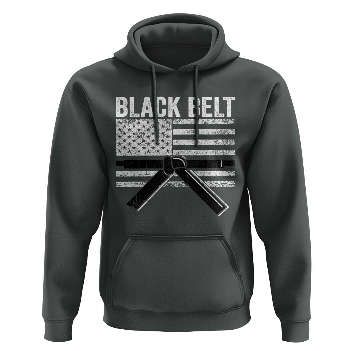 Martial Arts Karate Black Belt Hoodie Retro Vintage American Flag - Wonder Print Shop