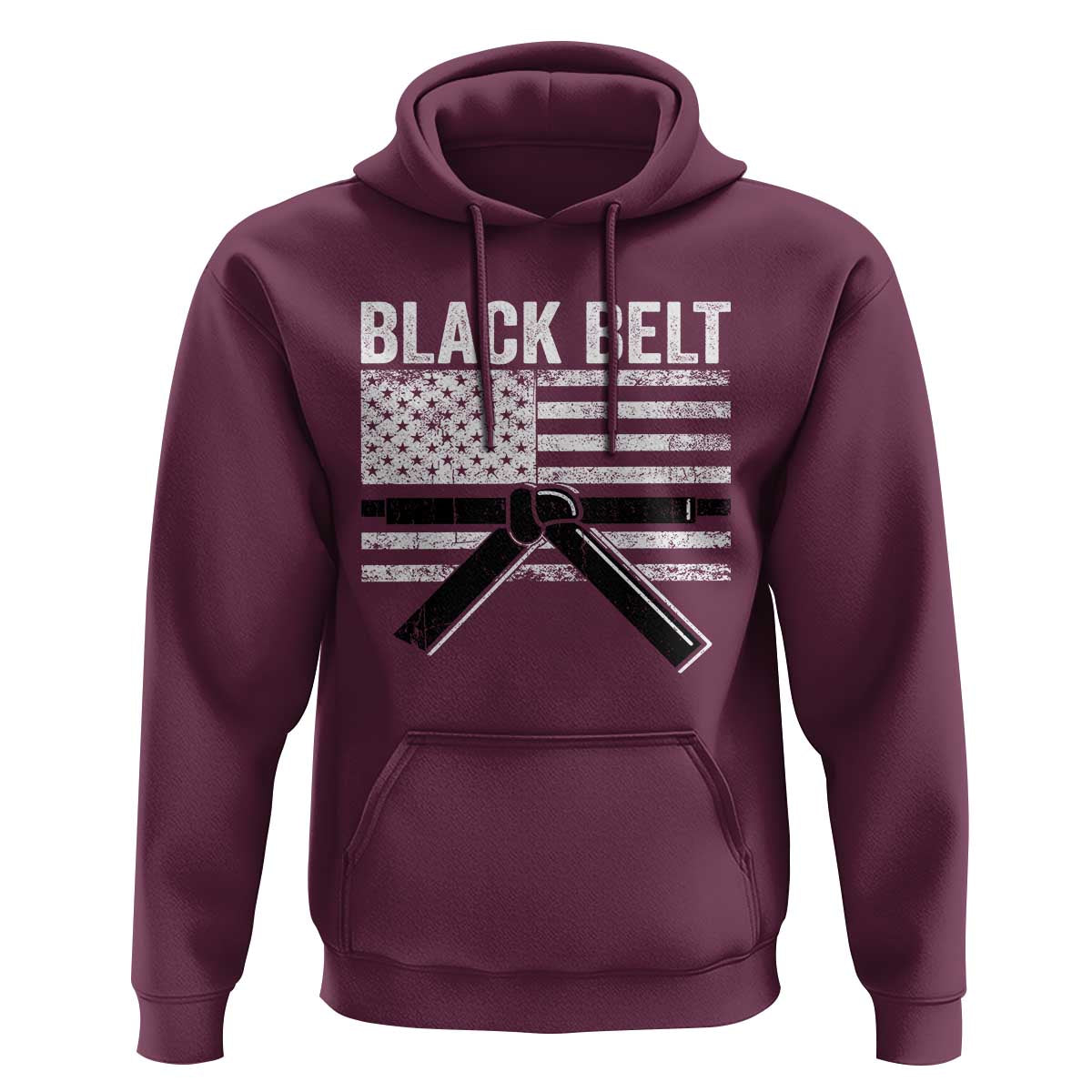 Martial Arts Karate Black Belt Hoodie Retro Vintage American Flag - Wonder Print Shop