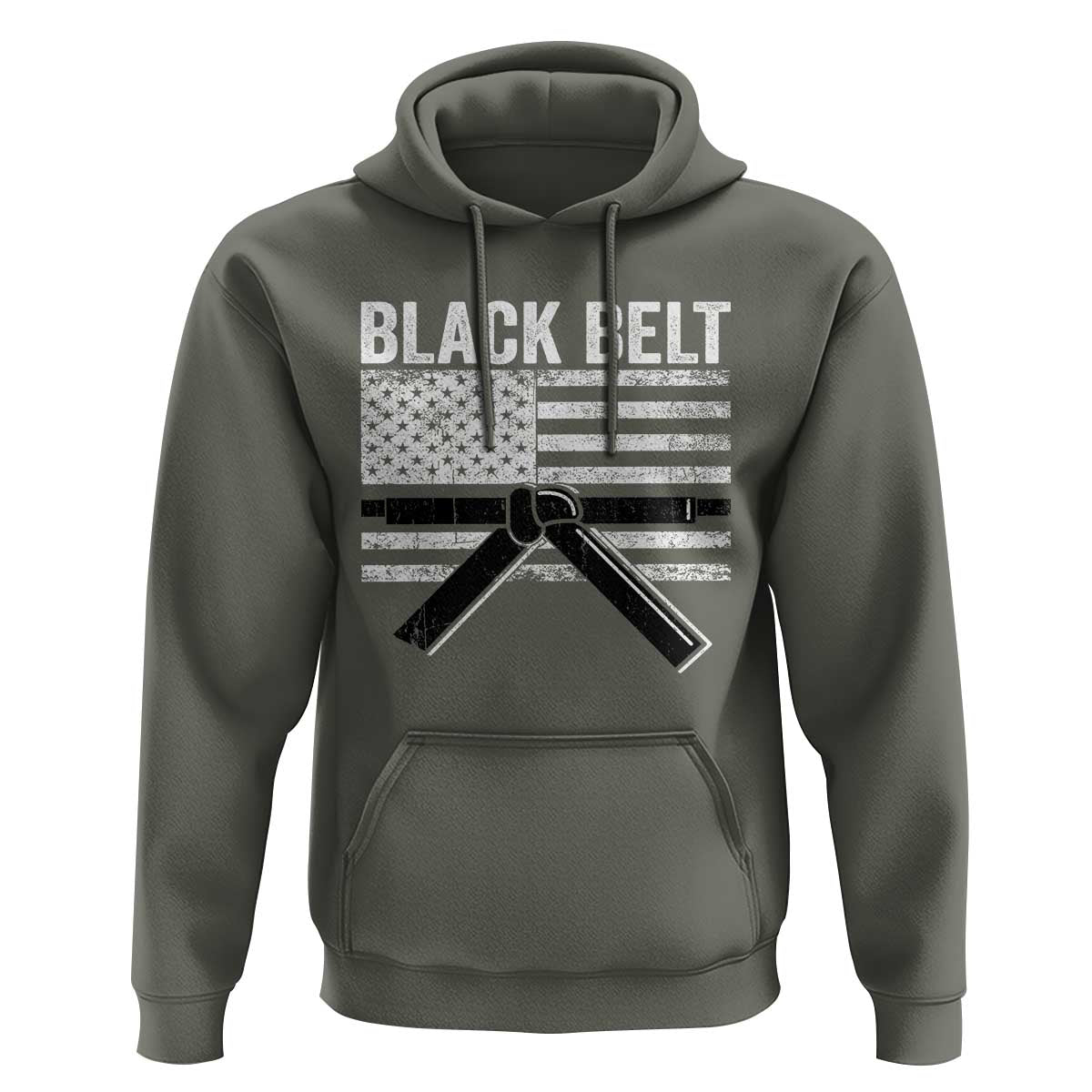 Martial Arts Karate Black Belt Hoodie Retro Vintage American Flag - Wonder Print Shop