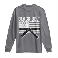 Martial Arts Karate Black Belt Long Sleeve Shirt Retro Vintage American Flag - Wonder Print Shop