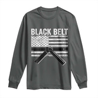 Martial Arts Karate Black Belt Long Sleeve Shirt Retro Vintage American Flag - Wonder Print Shop
