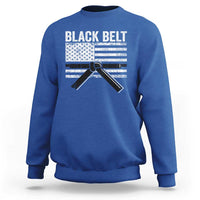 Martial Arts Karate Black Belt Sweatshirt Retro Vintage American Flag - Wonder Print Shop