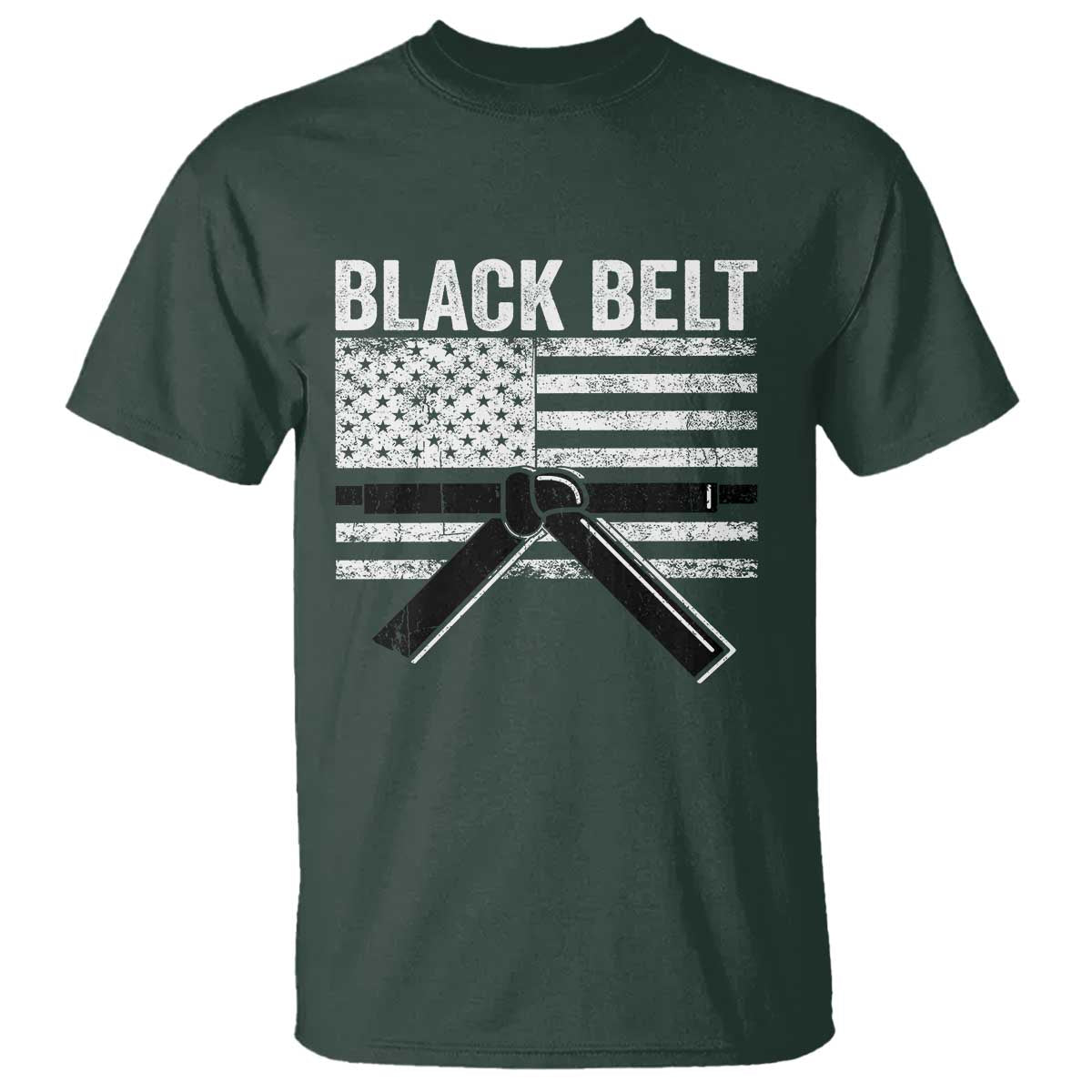 Martial Arts Karate Black Belt T Shirt Retro Vintage American Flag - Wonder Print Shop