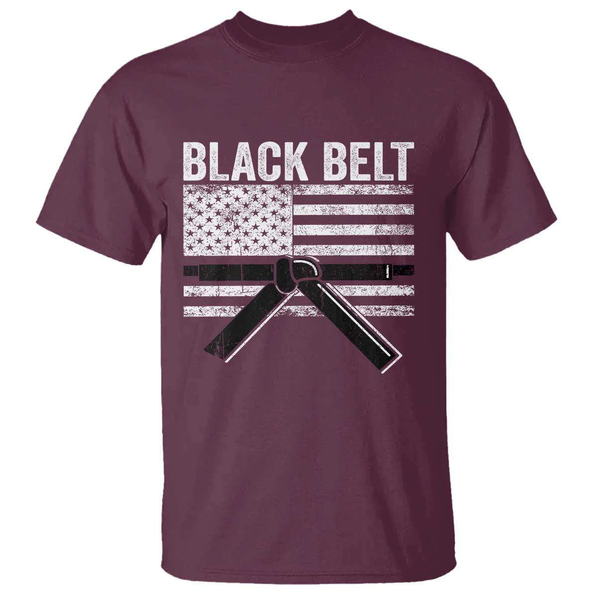 Martial Arts Karate Black Belt T Shirt Retro Vintage American Flag - Wonder Print Shop